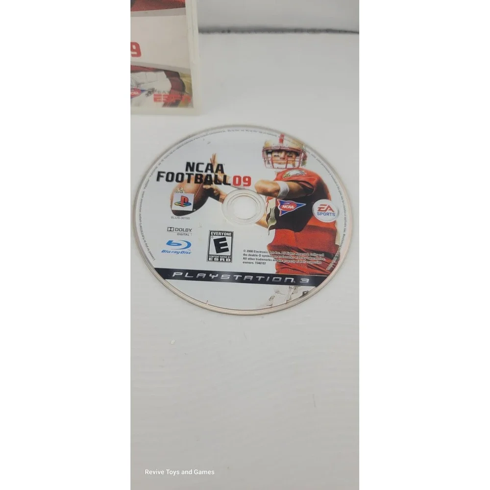 NCAA Football 09 (Sony PlayStation 3, PS3 2008) Game and Case Tested and Working